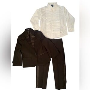 Nautica Boys Suit Tuxedo 4 Piece Formal Set Lined-Jacket Pleated Shirt Size 4